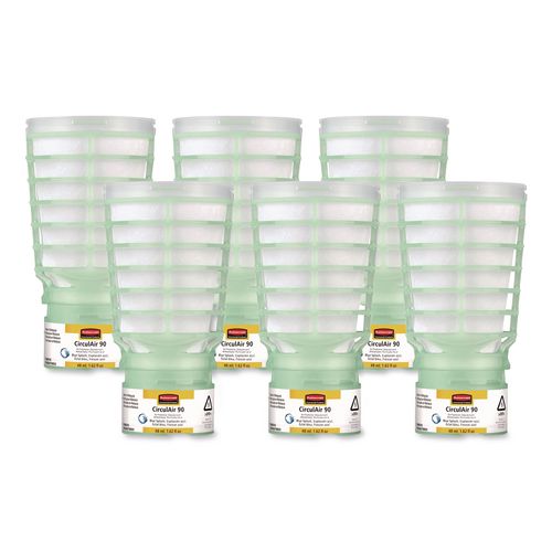 Image of Rubbermaid® Commercial FG402112 CirculAir 90 Passive Air Care Refill, Blue Splash, 48 mL, 6/Carton