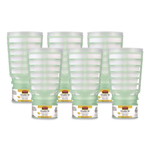 Image of Rubbermaid® Commercial FG402369 CirculAir 90 Passive Air Care Refill, Mango Blossom, 48 mL, 6/Carton