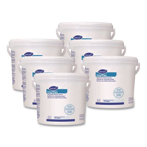 Image of Diversey 5768748 Easywipe Disposable Wiping Refill, 8.63 x 24.88, White, 125/Bucket, 6/Carton