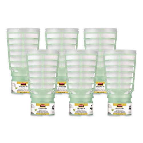 Image of Rubbermaid® Commercial FG402470 CirculAir 90 Passive Air Care Refill, Cucumber Melon, 1.62 oz, 6/Carton