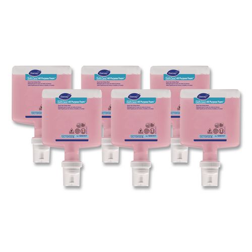Image of Diversey 100907877 Soft Care All Purpose Foam Refill for IntelliCare Dispensers, Floral Scent, 1.3 L, 6/Carton