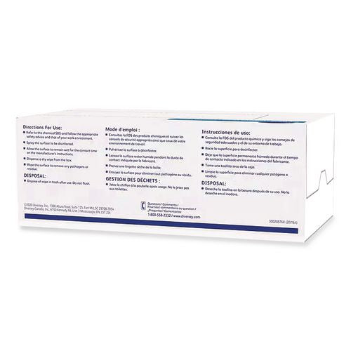 Image of Diversey D1228884 Dry Wipe Disposable Wiping System, 1-Ply, 6 x 8, Unscented, White, 500/Box, 4 Boxes/Carton