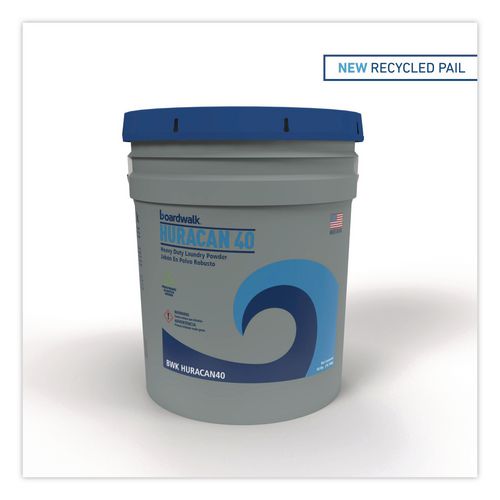 Image of Boardwalk® 700394 Low Suds Industrial Powder Laundry Detergent, Fresh Lemon Scent, 40 Lb Pail