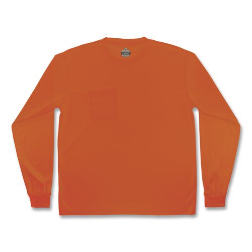 Image of ergodyne® 21828 GloWear 8093 Non-Certified Essential Hi-Vis Long Sleeve T-Shirt, 4X-Large, Orange