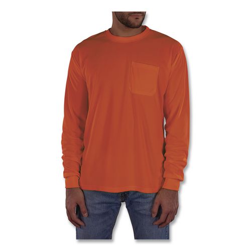 Image of ergodyne® 21828 GloWear 8093 Non-Certified Essential Hi-Vis Long Sleeve T-Shirt, 4X-Large, Orange