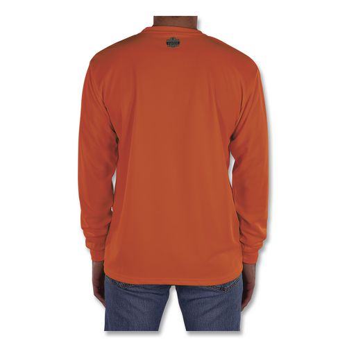 Image of ergodyne® 21828 GloWear 8093 Non-Certified Essential Hi-Vis Long Sleeve T-Shirt, 4X-Large, Orange