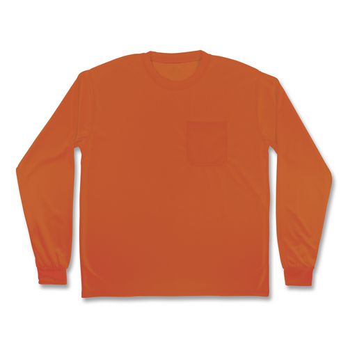 Image of ergodyne® 21828 GloWear 8093 Non-Certified Essential Hi-Vis Long Sleeve T-Shirt, 4X-Large, Orange