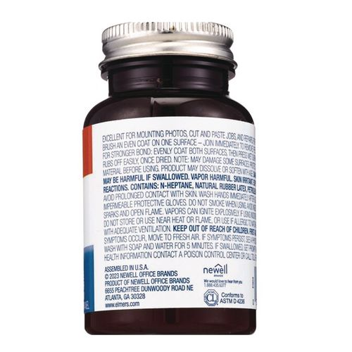 Image of Elmer's® E904 Rubber Cement With Brush Applicator, 4 Oz, Dries Clear