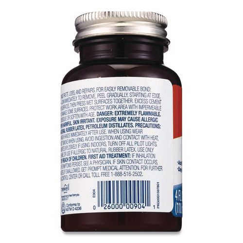 Image of Elmer's® E904 Rubber Cement With Brush Applicator, 4 Oz, Dries Clear