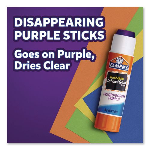 Image of Elmer's® E1591/E1560 DISAPPEARING PURPLE SCHOOL GLUE STICK, 0.21 OZ, DRIES CLEAR, 8/PACK