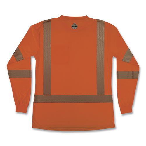Image of ergodyne® 22367 GloWear 8387 Class 3 Women's Performance Hi-Vis Long Sleeve T-Shirt, 3X-Large, Orange