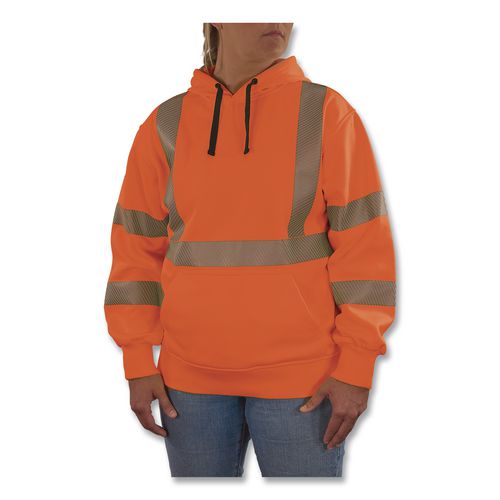 Image of ergodyne® 23125 GloWear 8304W Class 3 Women's Performance Hi-Vis Hooded Sweatshirt, X-Large, Orange