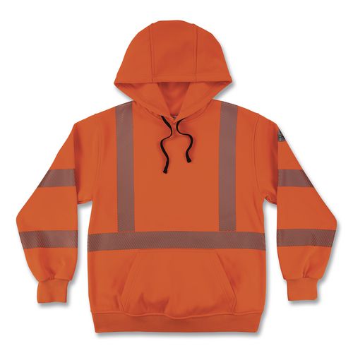 Image of ergodyne® 23125 GloWear 8304W Class 3 Women's Performance Hi-Vis Hooded Sweatshirt, X-Large, Orange