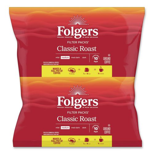 Image of Folgers® 2550006114 Coffee Roast Ground Filter Pack, 0.9 oz, 160/Carton