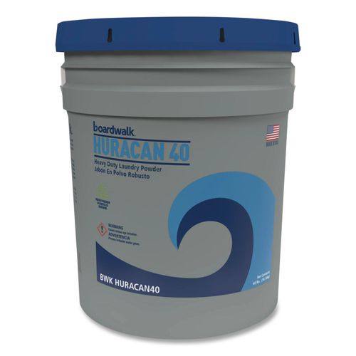 Image of Boardwalk® 700394 Low Suds Industrial Powder Laundry Detergent, Fresh Lemon Scent, 40 Lb Pail