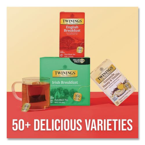 Image of TWININGS® TNA51726 Tea Bags, English Breakfast, 1.76 Oz, 25/box