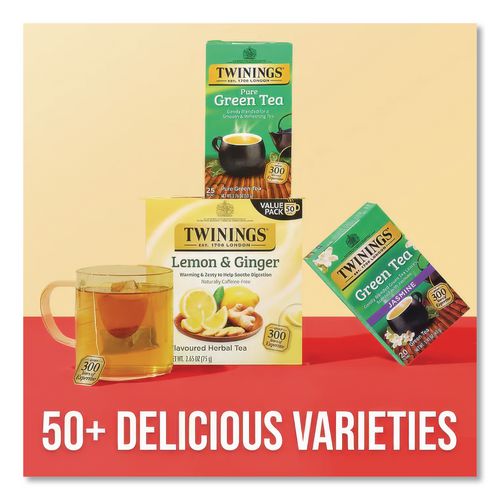Image of TWININGS® TNA51732 Tea Bags, Green, 1.76 Oz, 25/box