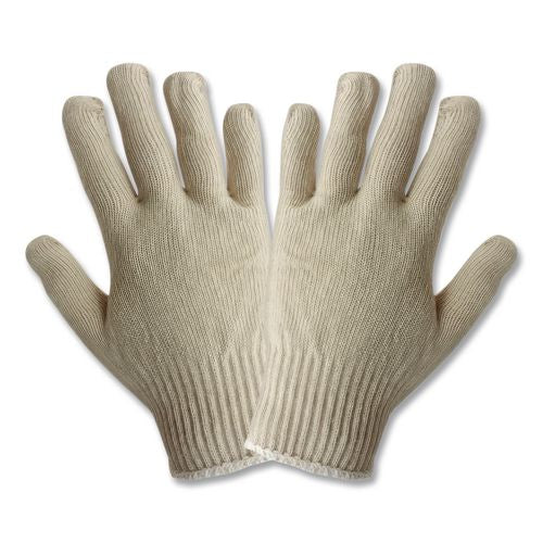 Image of AMBITEX® CTPS400SM/NLW PRO CTPS400/NLW Series Natural White String Knit Gloves, Reversible, Small, White, 12 Pairs