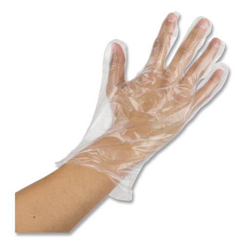 Image of AMBITEX® EFLG2000 EconoFit Plus Polyethylene Gloves, Powder-Free, Large, Clear, 200/Box, 10 Boxes/Carton