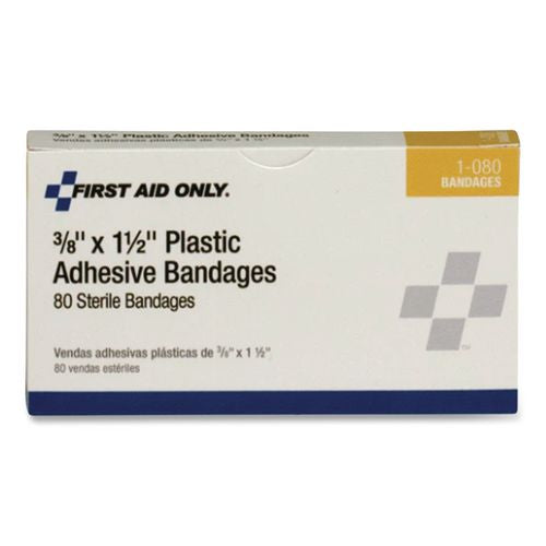 Image of First Aid Only 1-080 Smartcompliance Plastic Bandage, 0.38 X 1.5, 80/box