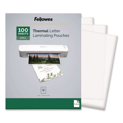 Image of Fellowes® 5743501 Laminating Pouches, 5 Mil, 9" X 11.5", Gloss Clear, 100/pack