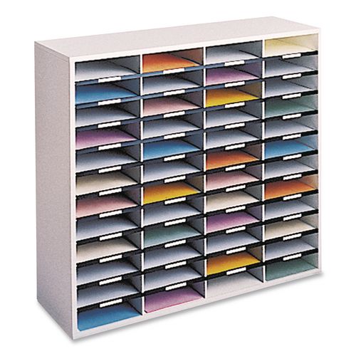 Image of Fellowes® 25081 Literature Organizer, 48 Letter Compartments, 38.25 x 11.88 x 34.69, Dove Gray