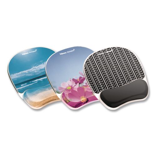 Image of Fellowes® 9179301 Photo Gel Mouse Pad with Wrist Rest with Microban Protection, 7.87 x 9.25, Sandy Beach Design