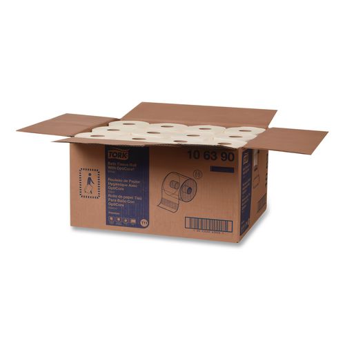 Image of Tork® 106390 Premium Bath Tissue Roll with OptiCore, Septic Safe, 2-Ply, White, 800 Sheets/Roll, 36 Rolls/Carton