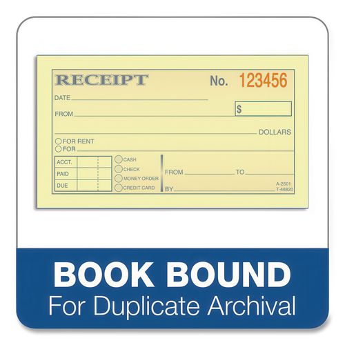 Image of TOPS 46820 Money and Rent Receipt Books, Two-Part Carbonless, 4.78 X 2.75, 50 Forms Total