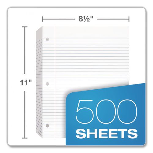 Image of TOPS 62349 Filler Paper, 3-Hole, 8.5 X 11, Medium/college Rule, 500/pack