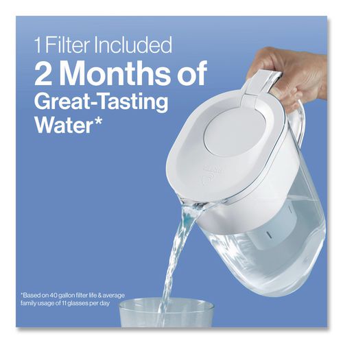 Image of Brita® 36089CT Small 6-Cup Water Filter Pitcher with 1 Standard Filter, Denali, White, 2/Carton