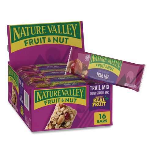 Image of Nature Valley® GEM1512 Granola Bars, Chewy Trail Mix Cereal, 1.2 Oz Bar, 16/box