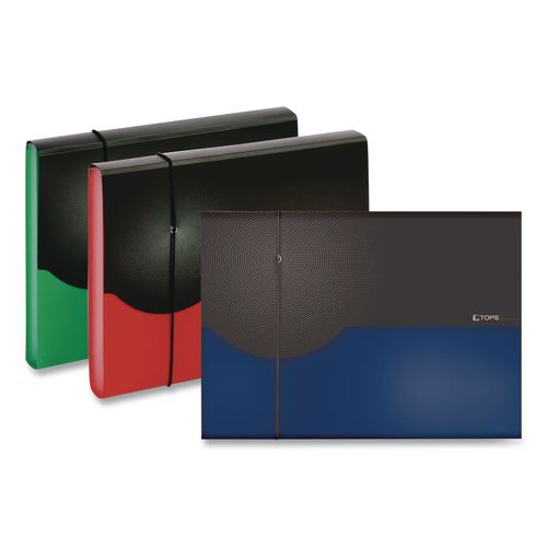 Image of Pendaflex® 67440BLU Seven-Pocket Poly Expanding File, 1" Expansion, 7 Sections, Elastic Cord Closure, 1/6-Cut Tabs, Letter Size, Blue