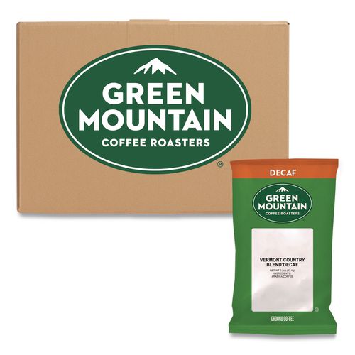 Image of Green Mountain Coffee® 5000052757 Vermont Country Blend Decaf Coffee Fraction Packs, 2.2oz, 50/carton