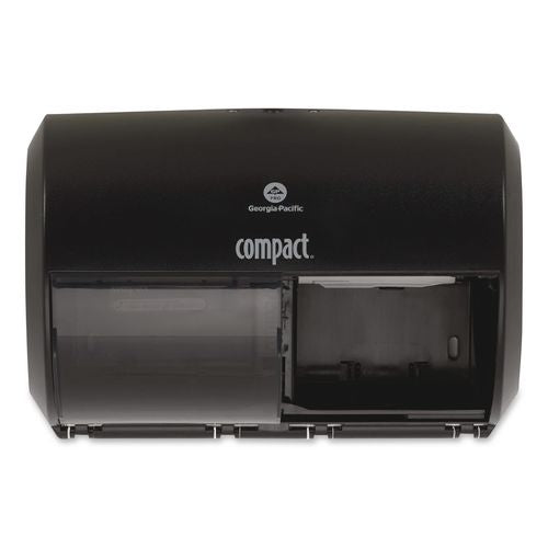 Image of Georgia Pacific® Professional 56784A Compact Coreless Side-by-Side Double Roll Tissue Dispenser, 11.5 x 7.63 x 8, Black