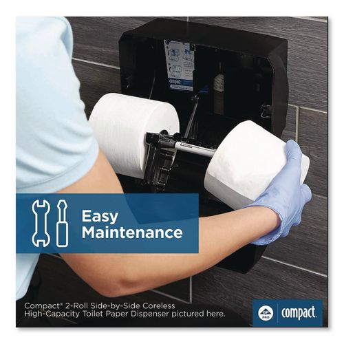 Image of Georgia Pacific® Professional 56784A Compact Coreless Side-by-Side Double Roll Tissue Dispenser, 11.5 x 7.63 x 8, Black