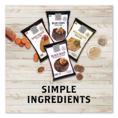 Image of Food Should Taste Good 9776131 Tortilla Chips, Multigrain with Sea Salt, 1.5 oz., 24/Carton