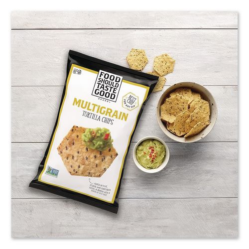 Image of Food Should Taste Good 9776131 Tortilla Chips, Multigrain with Sea Salt, 1.5 oz., 24/Carton