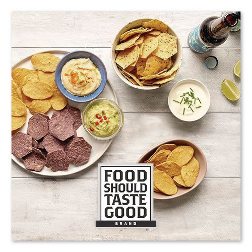 Image of Food Should Taste Good 9776131 Tortilla Chips, Multigrain with Sea Salt, 1.5 oz., 24/Carton