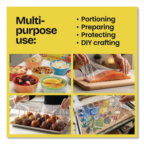 Image of Glad® 00020 Cling'N Seal Plastic Food Wrap, 11.62" x 69 yd, 12 Rolls/Carton