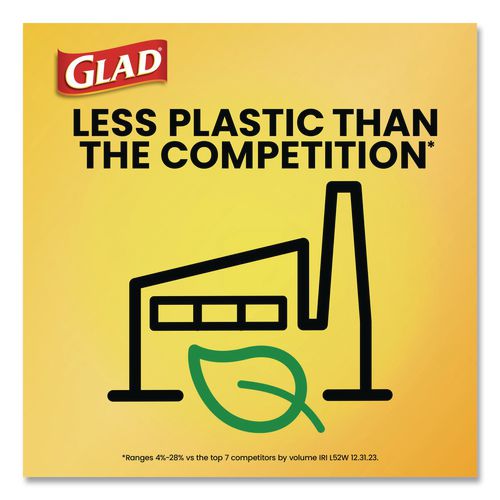 Image of Glad® 00079 Large Quick-Tie Trash Bags, Tie-Flap, 30 gal, 0.81 mil, 30 x 33, Black, 10 Bags/Box, 12 Boxes/Carton
