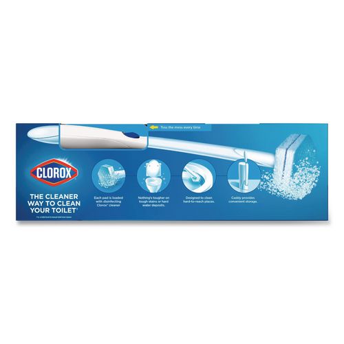 Image of Clorox® 03191 Toiletwand Disposable Toilet Cleaning System: Handle, Caddy And Refills, White