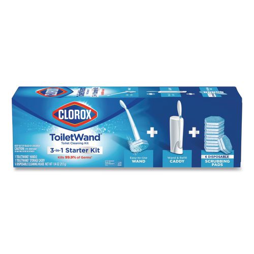 Image of Clorox® 03191 Toiletwand Disposable Toilet Cleaning System: Handle, Caddy And Refills, White