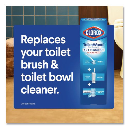 Image of Clorox® 03191 Toiletwand Disposable Toilet Cleaning System: Handle, Caddy And Refills, White, 6/Carton