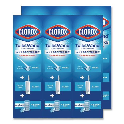 Image of Clorox® 03191 Toiletwand Disposable Toilet Cleaning System: Handle, Caddy And Refills, White, 6/Carton