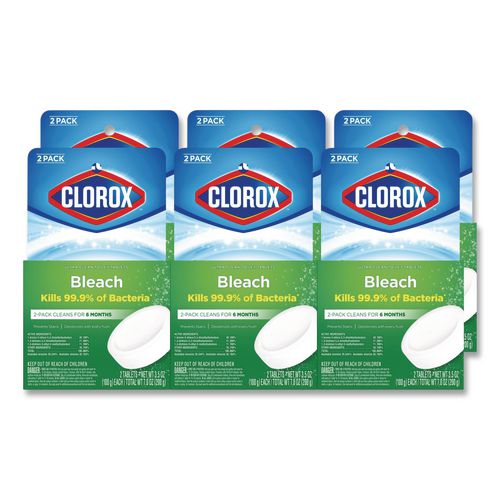 Image of Clorox® 30024 Ultra Clean Toilet Tablets Bleach, 3.5 oz Tablet, 2/Pack, 6 Packs/Carton