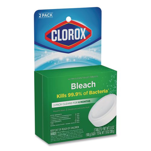 Image of Clorox® 30024 Ultra Clean Toilet Tablets Bleach, 3.5 oz Tablet, 2/Pack
