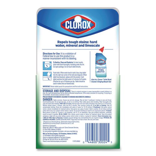 Image of Clorox® 30024 Ultra Clean Toilet Tablets Bleach, 3.5 oz Tablet, 2/Pack