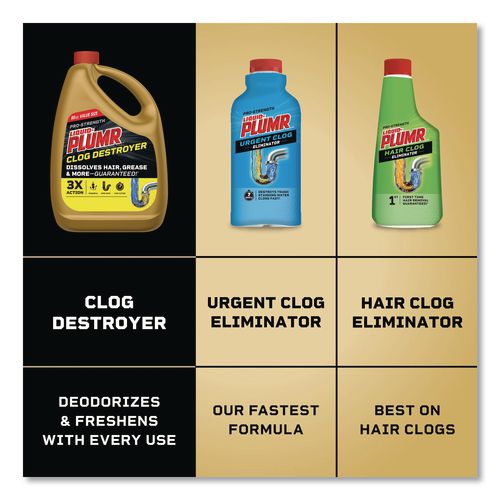 Image of Liquid Plumr® 00228 Pro-Strength Full Clog Destroyer Plus PipeGuard, Gel, 80 oz