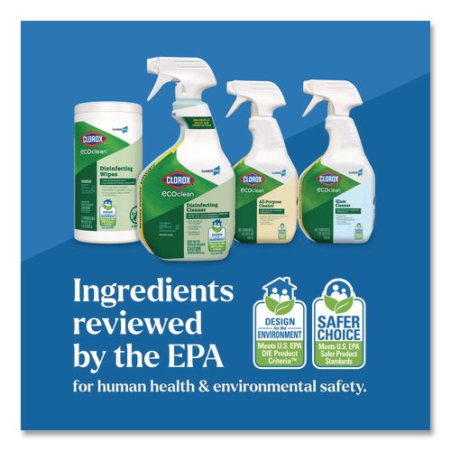 Image of Clorox® 60094CT Clorox Pro EcoClean Disinfecting Cleaner, Unscented, 128 oz Refill Bottle, 4/Carton